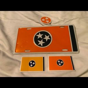 Tennessee Tristar License Plate and Sticker Bundle